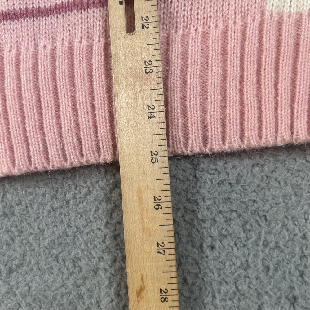 Vintage Mi Ki Sweater Womens 44 Pink Plaid Wool Blend Crewneck Knit Pullover - Picture 6 of 15